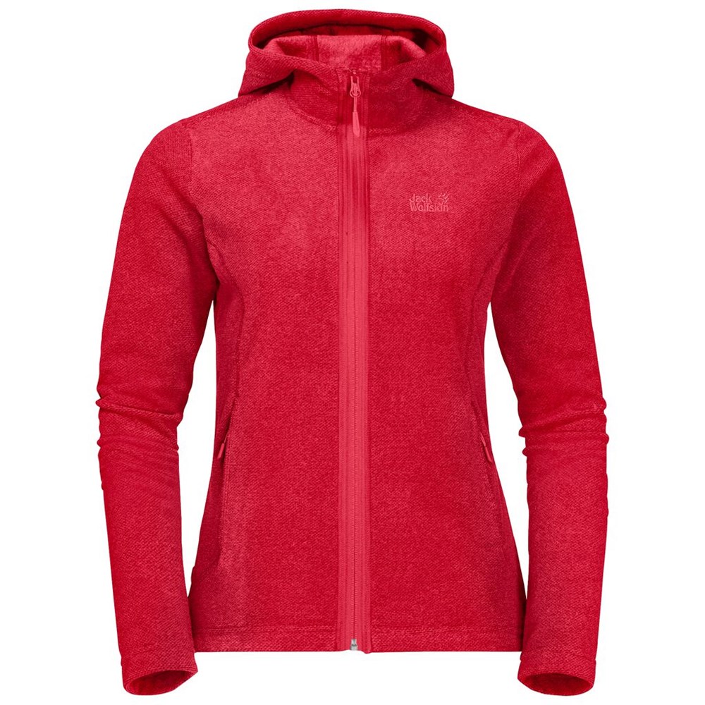 Chaquetas De Lana Jack Wolfskin Skywind Hooded Mujer Rojos | GV3870126