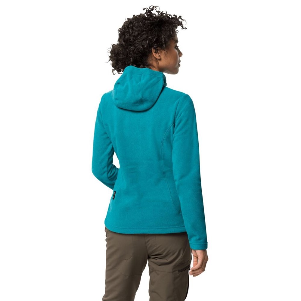 Chaquetas De Lana Jack Wolfskin Skywind Hooded Mujer Azules Oscuro | DF5370124