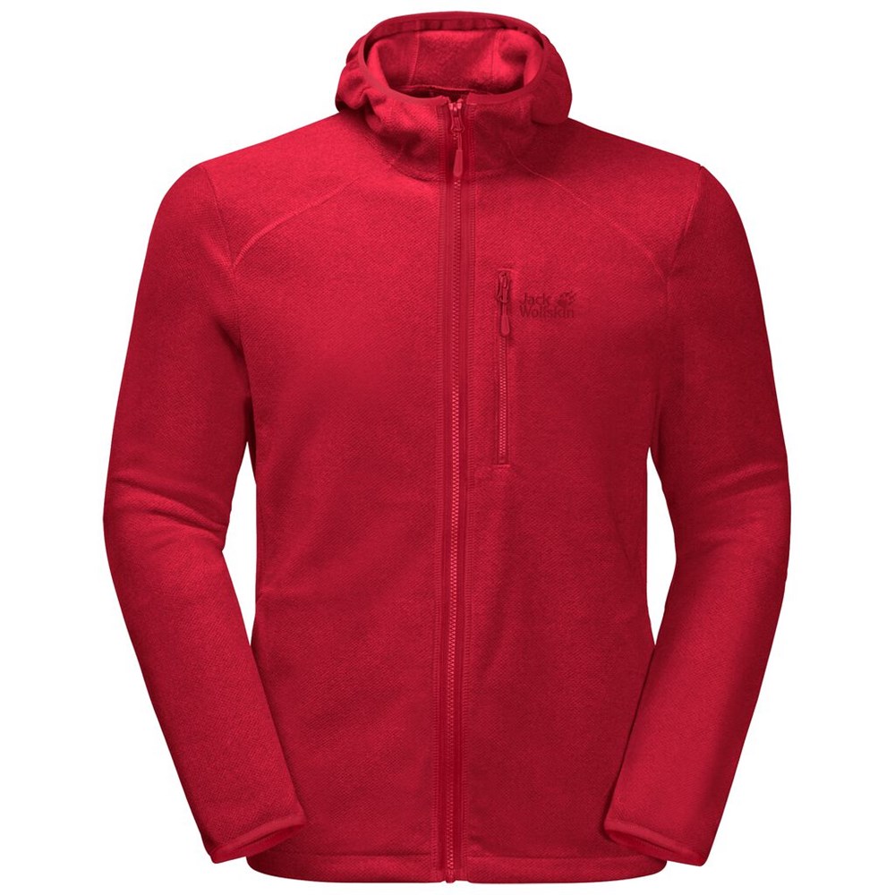 Chaquetas De Lana Jack Wolfskin Skywind Hooded Hombre Rojos | JF3850641