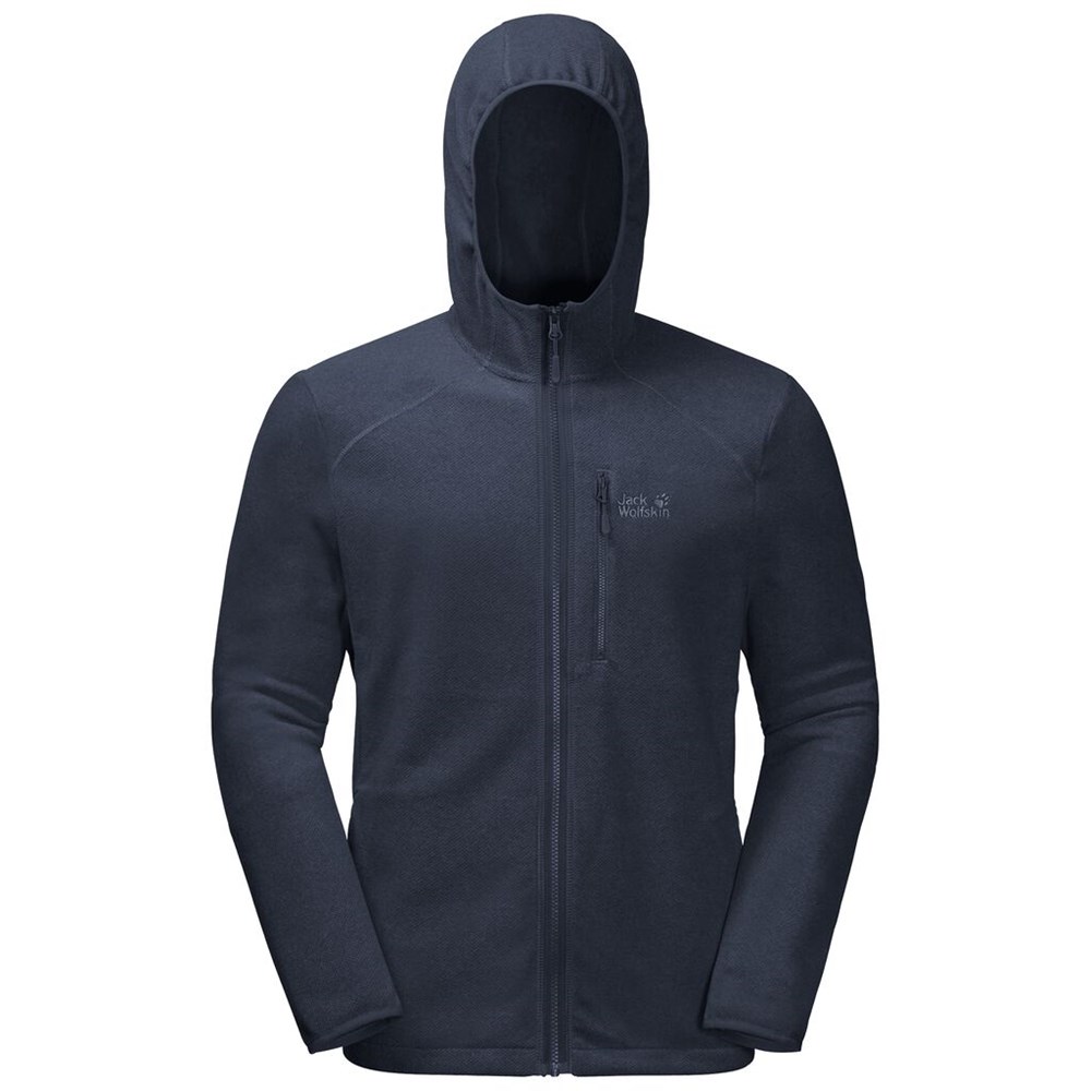 Chaquetas De Lana Jack Wolfskin Skywind Hooded Hombre Azules | SW7086243