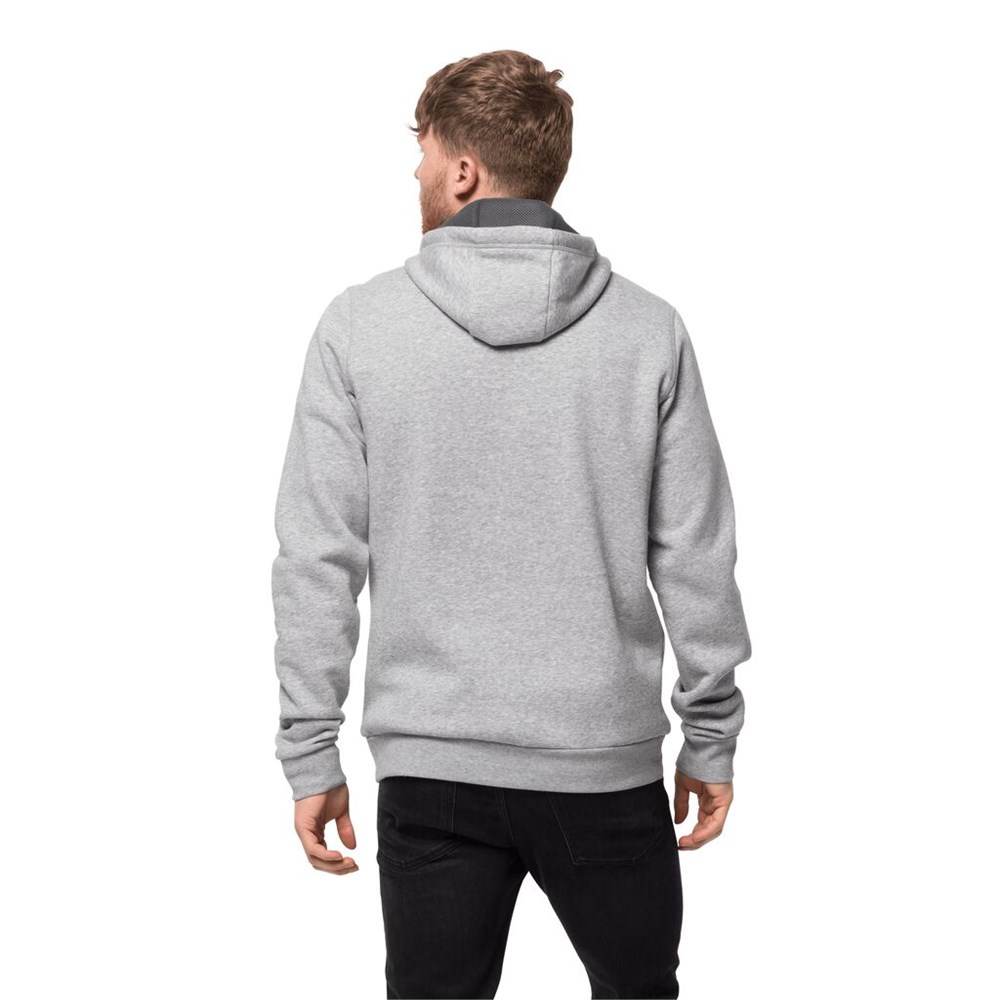 Jerséis Jack Wolfskin Brand Hoody Hombre Grises Claro | VY7620843