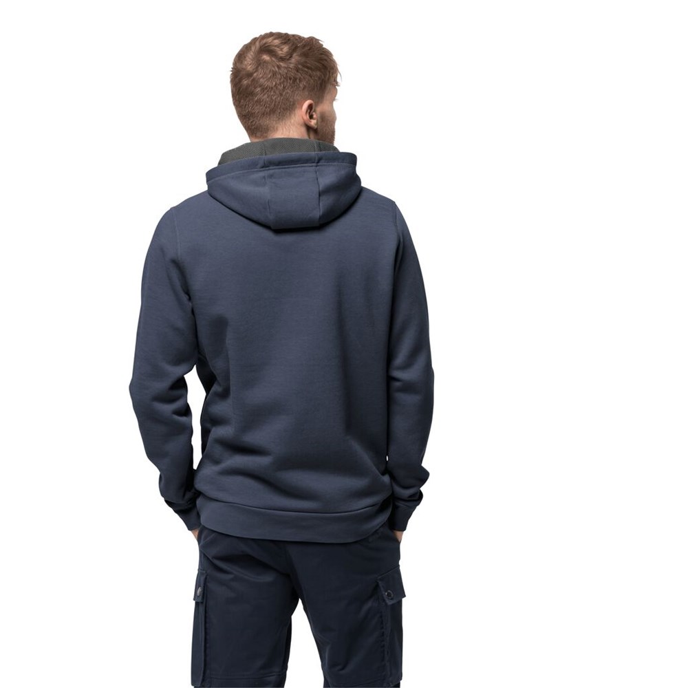 Jerséis Jack Wolfskin Brand Hoody Hombre Azules | AV6021978