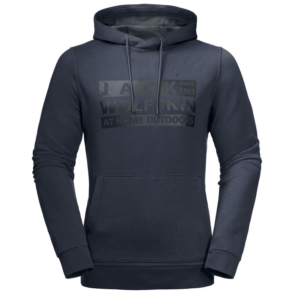 Jerséis Jack Wolfskin Brand Hoody Hombre Azules | AV6021978