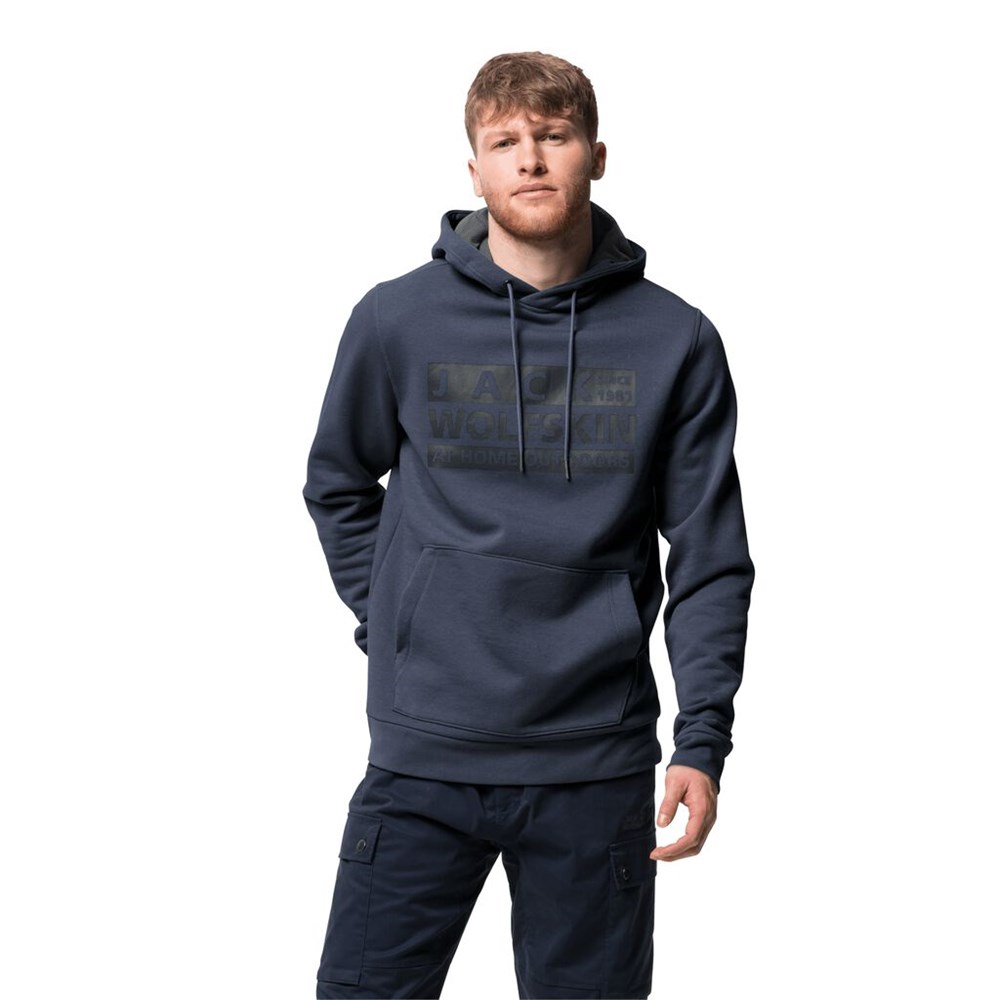 Jerséis Jack Wolfskin Brand Hoody Hombre Azules | AV6021978