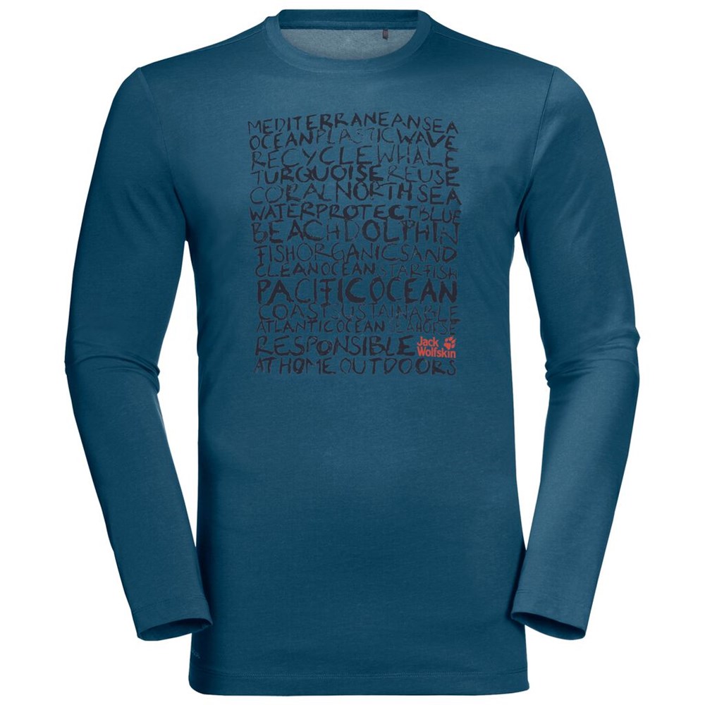 Jerséis Jack Wolfskin Ocean Longsleeve Hombre Azules | LQ1075389