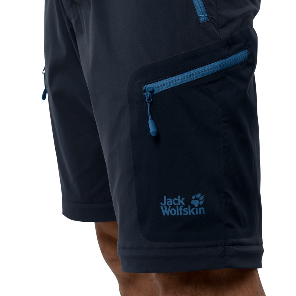 Pantalón softshell Jack Wolfskin Activate Light Zip Off Hombre Azules | XB9647238