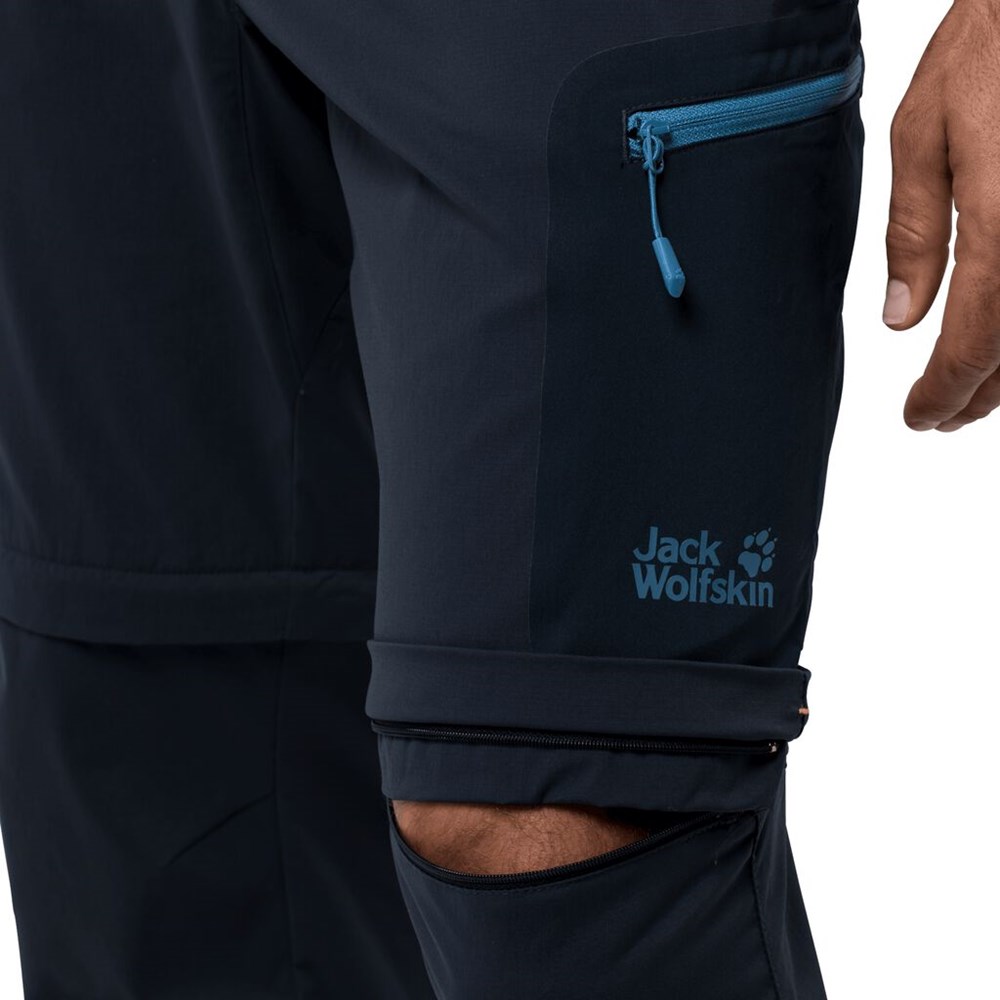 Pantalón softshell Jack Wolfskin Activate Light Zip Off Hombre Azules | XB9647238