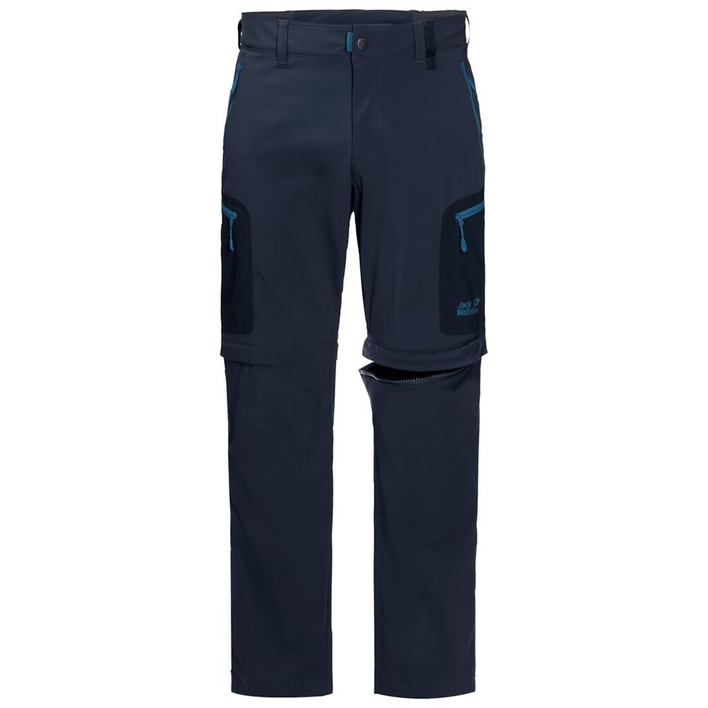 Pantalón softshell Jack Wolfskin Activate Light Zip Off Hombre Azules | XB9647238