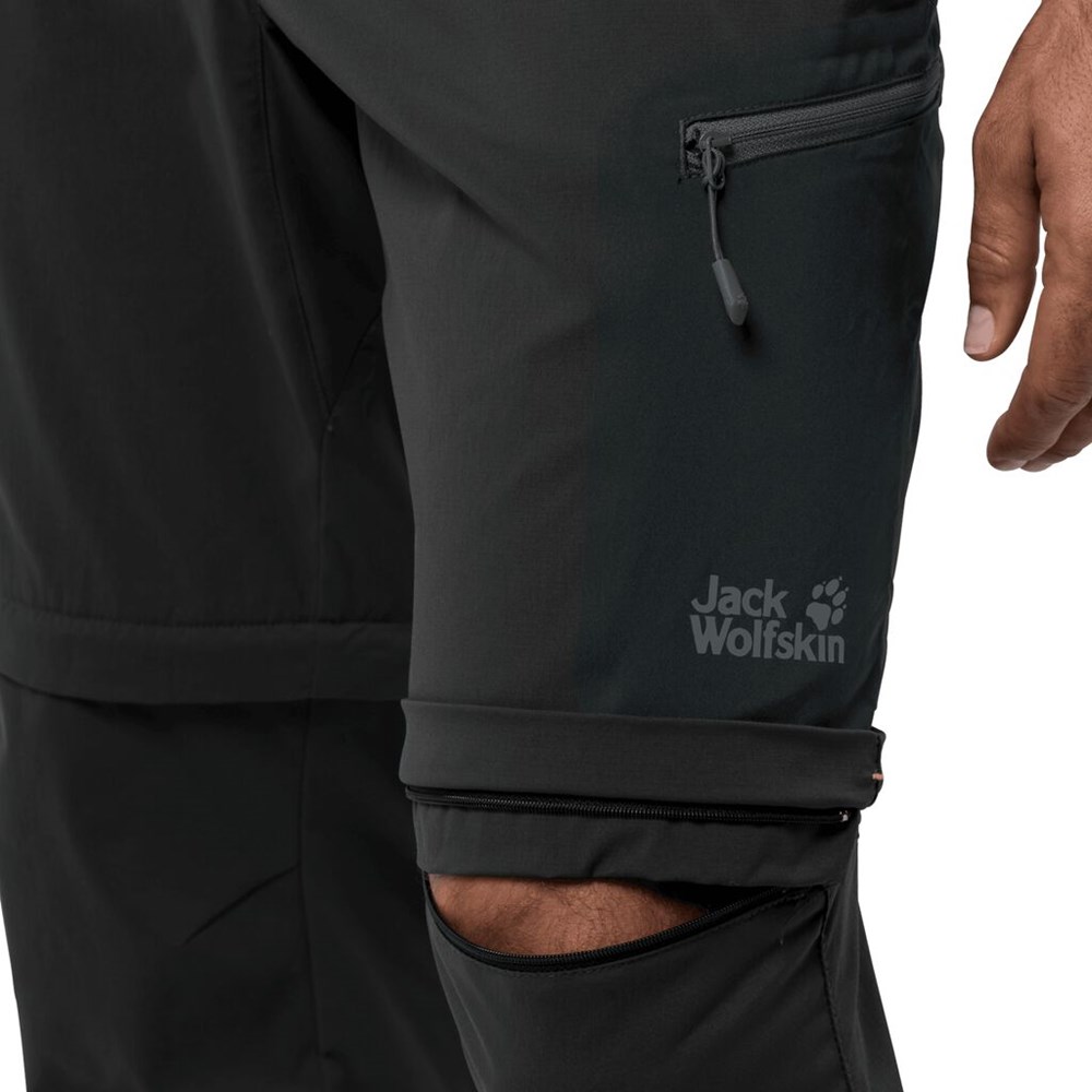 Pantalón softshell Jack Wolfskin Activate Light Zip Off Hombre Negros | ED8270435