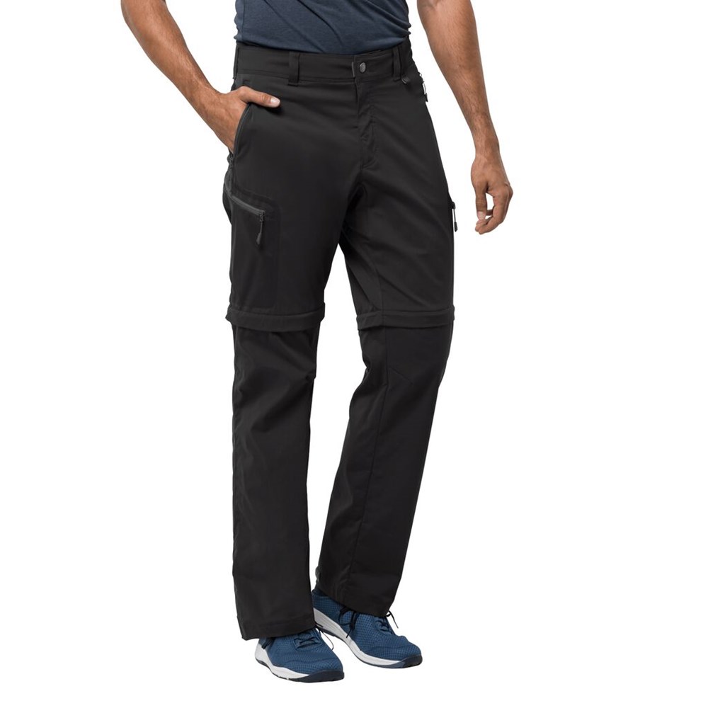 Pantalón softshell Jack Wolfskin Activate Light Zip Off Hombre Negros | ED8270435