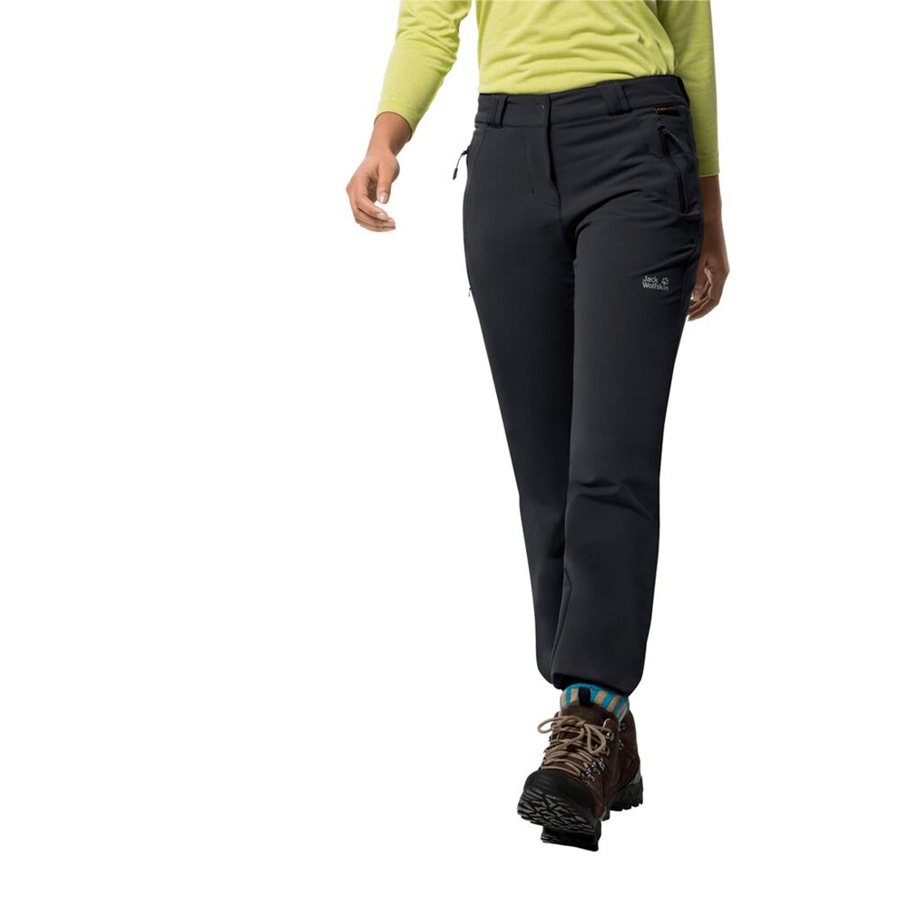 Pantalón softshell Jack Wolfskin Activate Thermic Mujer Negros | ZB6023194