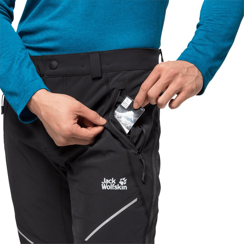 Pantalón softshell Jack Wolfskin Gravity Slopeen Hombre Negros | XC9420157