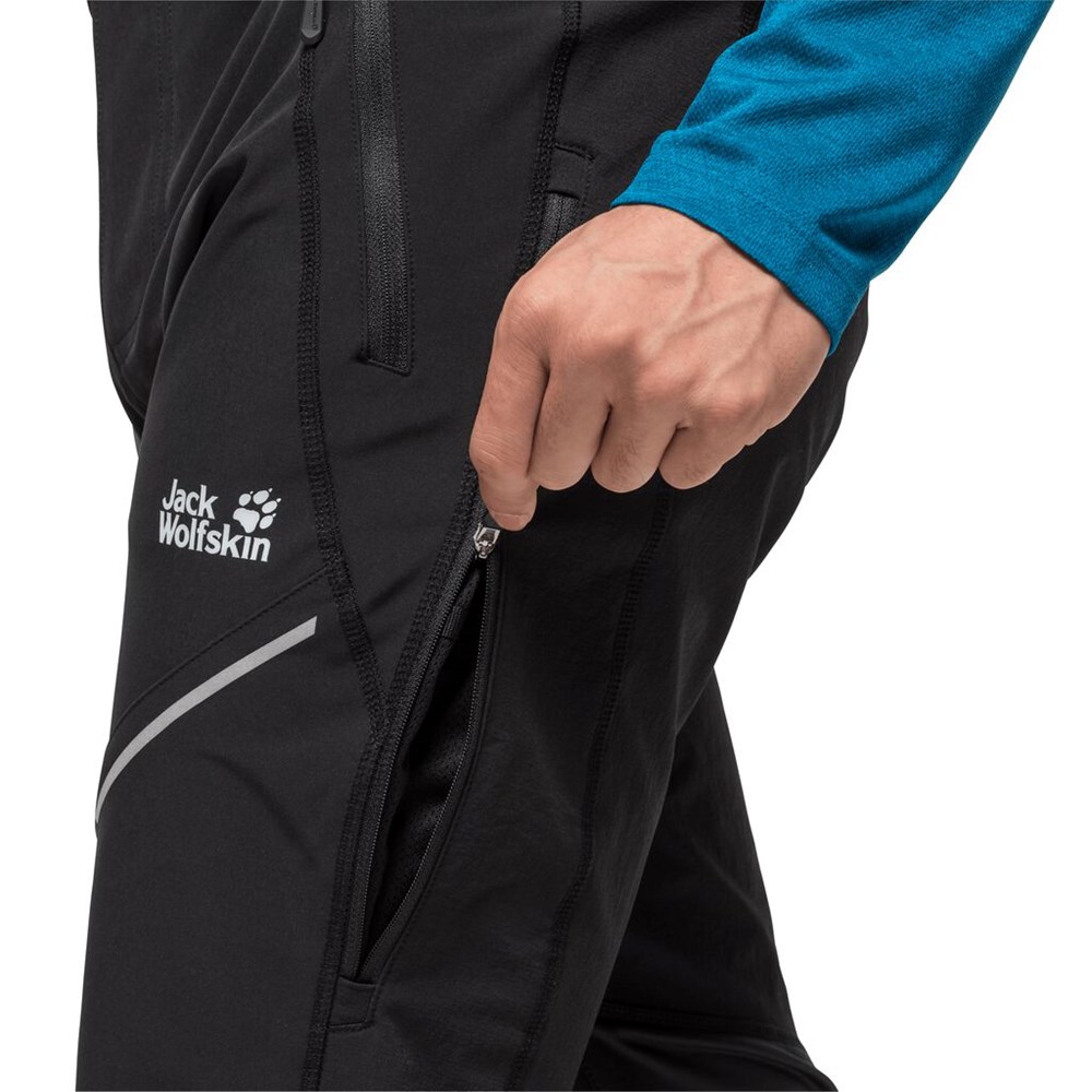 Pantalón softshell Jack Wolfskin Gravity Slopeen Hombre Negros | XC9420157