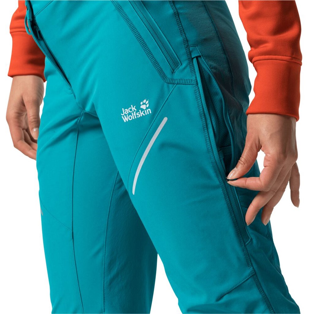 Pantalón softshell Jack Wolfskin Gravity Slope Mujer Azules Oscuro | JM5183972