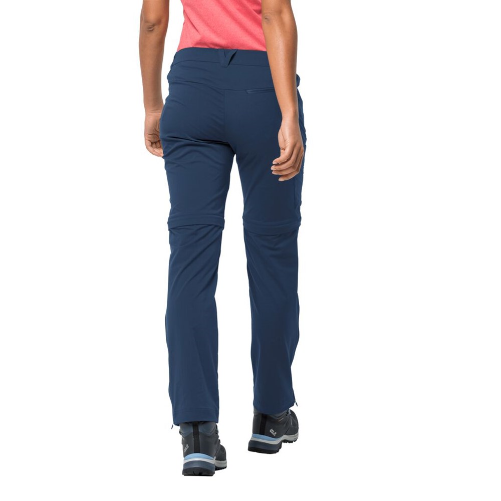 Pantalón softshell Jack Wolfskin Overland Zip Away Mujer Azules Oscuro | OT3209485