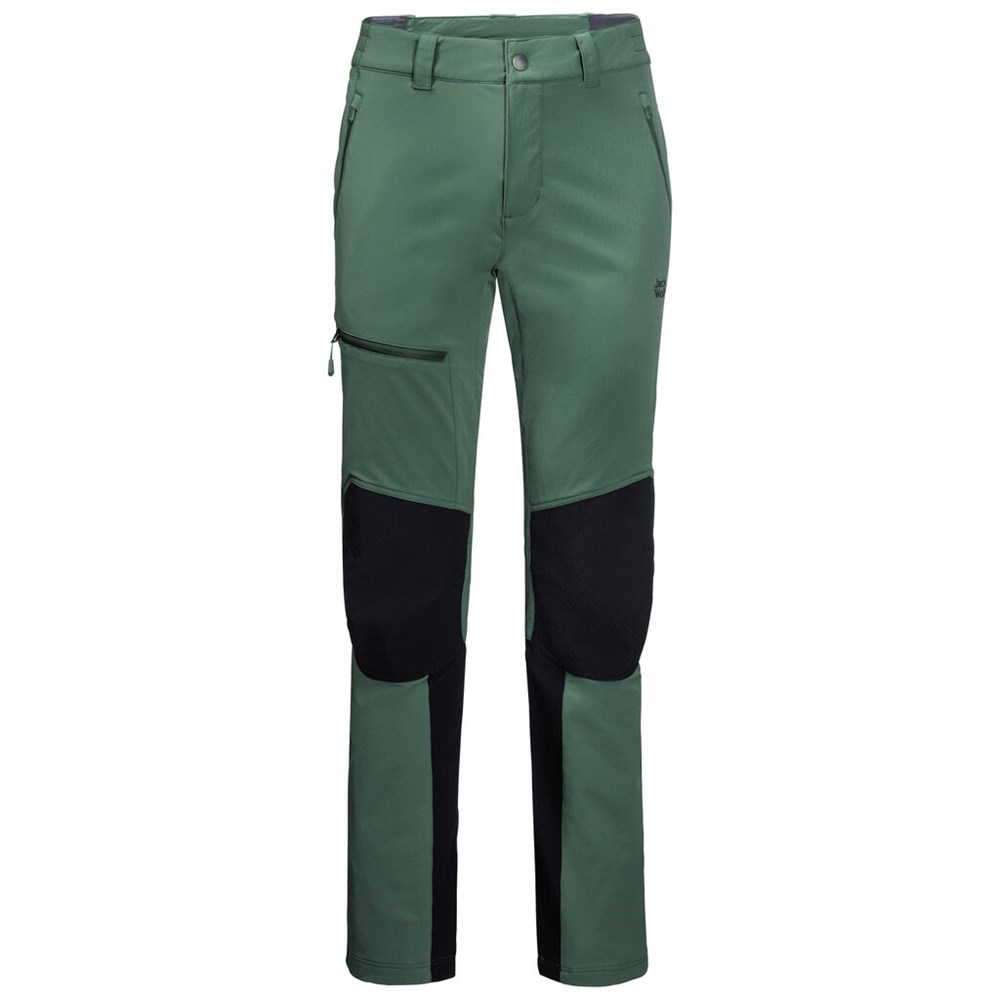 Pantalón softshell Jack Wolfskin Rock Trek Hombre Verde Oliva | PI0369152