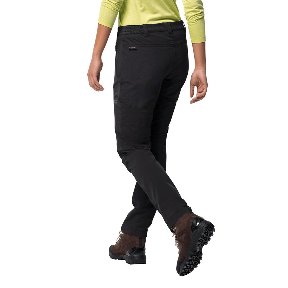 Pantalón softshell Jack Wolfskin Rock Trek Mujer Negros | KQ3807962