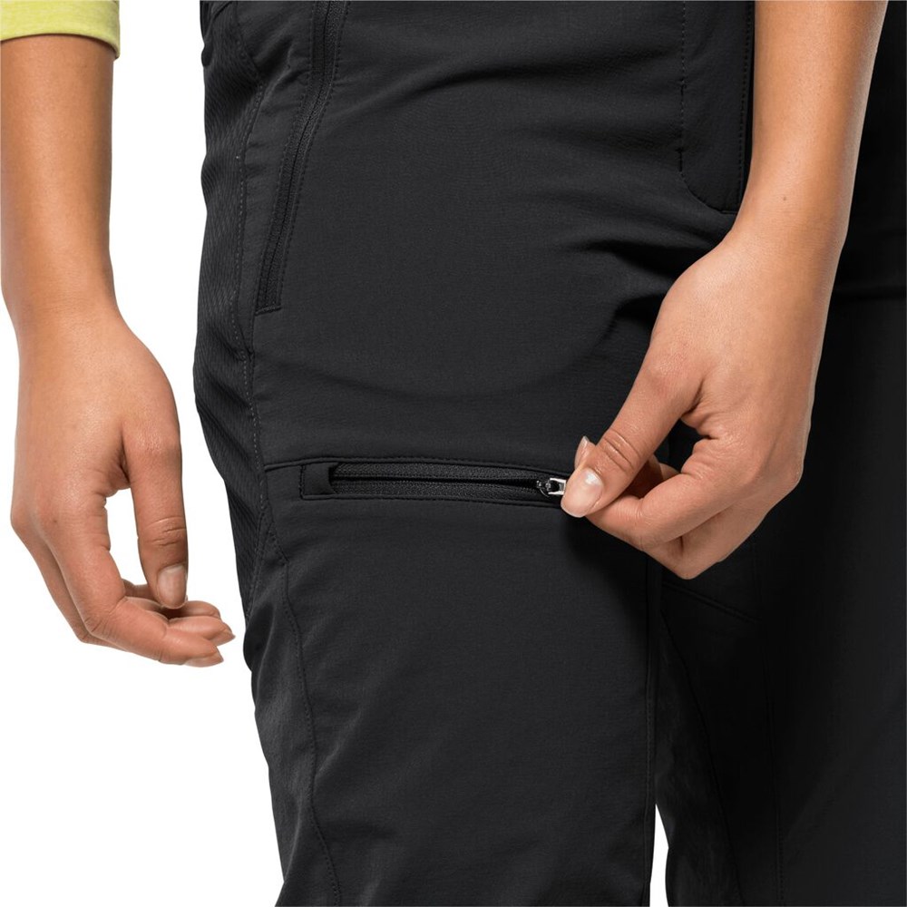 Pantalón softshell Jack Wolfskin Rock Trek Mujer Negros | KQ3807962