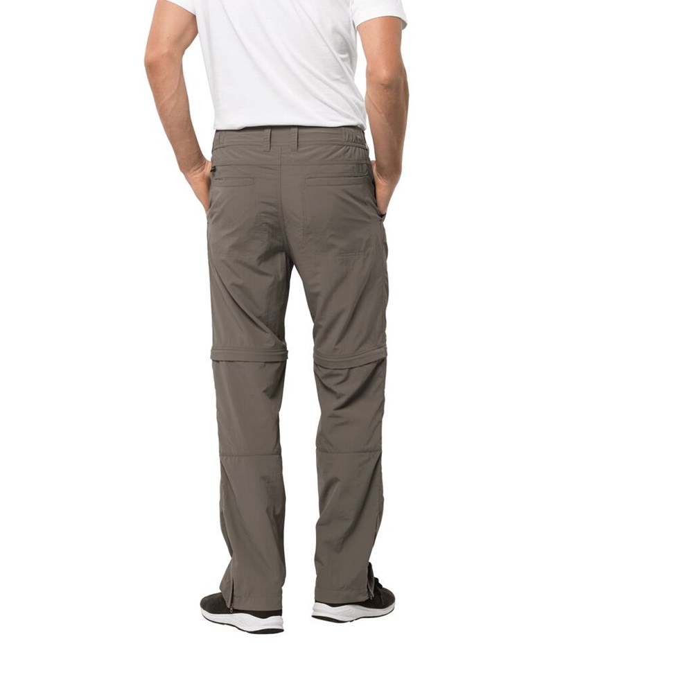 Pantalones Casuales Jack Wolfskin Canyon Zip Off Hombre Grises | OP2847106