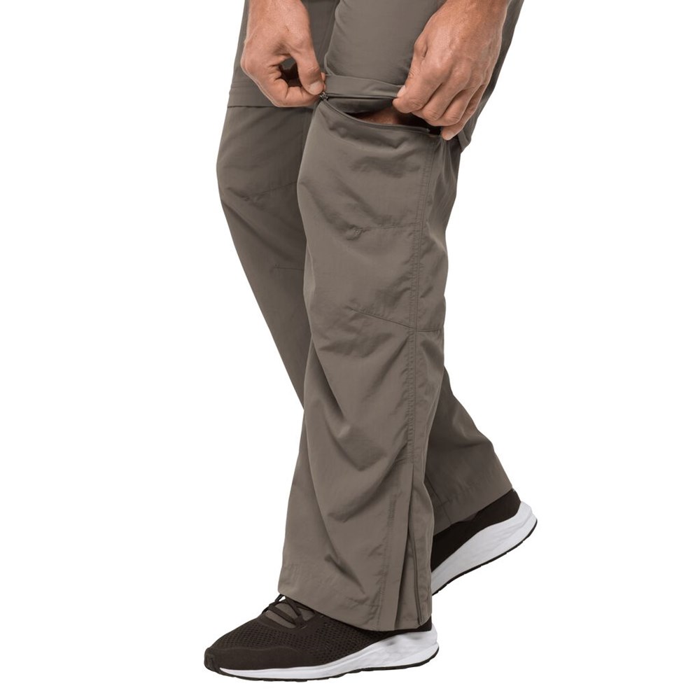 Pantalones Casuales Jack Wolfskin Canyon Zip Off Hombre Grises | OP2847106