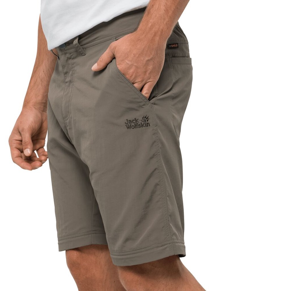 Pantalones Casuales Jack Wolfskin Canyon Zip Off Hombre Grises | OP2847106