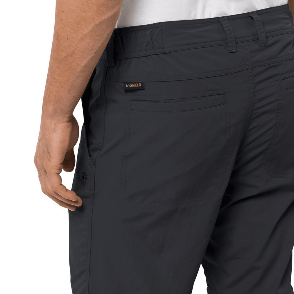 Pantalones Casuales Jack Wolfskin Canyon Zip Off Hombre Negros | IU0921576