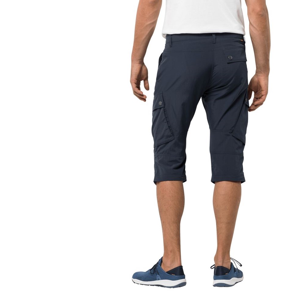 Pantalones Casuales Jack Wolfskin Desert Valley 3/4 Hombre Azules | RN5671498