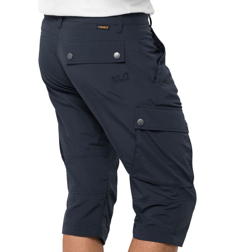 Pantalones Casuales Jack Wolfskin Desert Valley 3/4 Hombre Azules | RN5671498