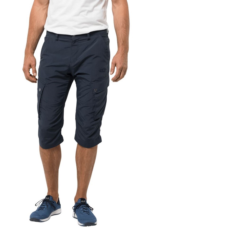 Pantalones Casuales Jack Wolfskin Desert Valley 3/4 Hombre Azules | RN5671498