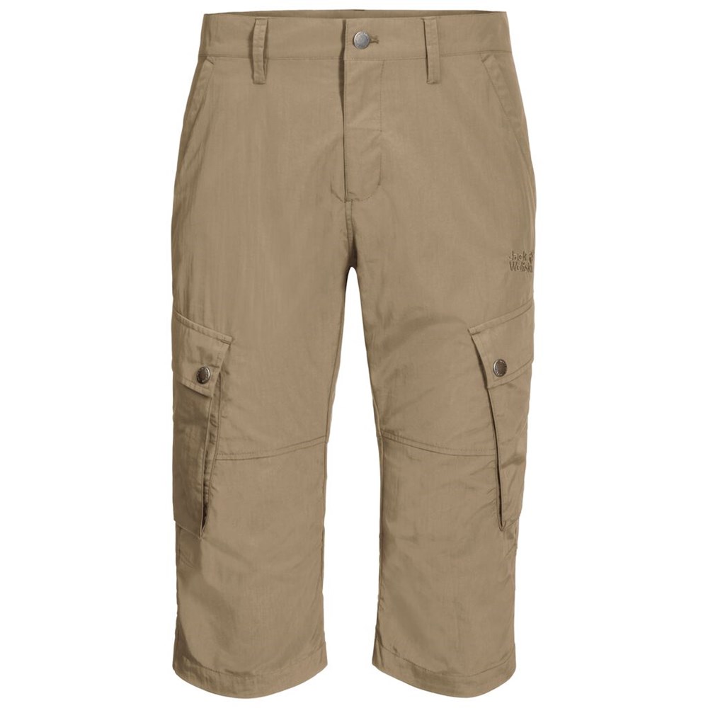 Pantalones Casuales Jack Wolfskin Desert Valley 3/4 Hombre Negros | UP0539642