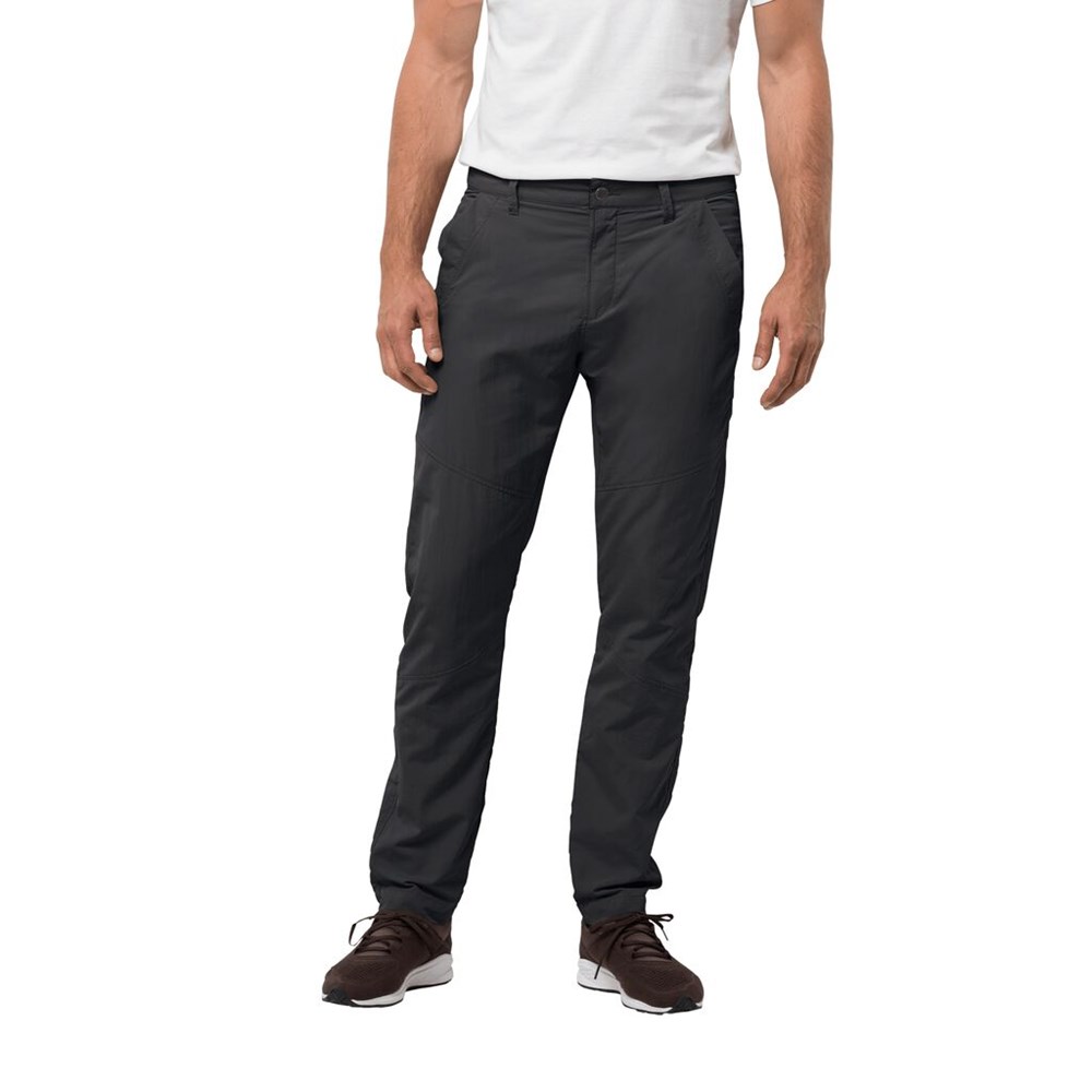 Pantalones Casuales Jack Wolfskin Desert Valleyen Hombre Negros | RJ1958470