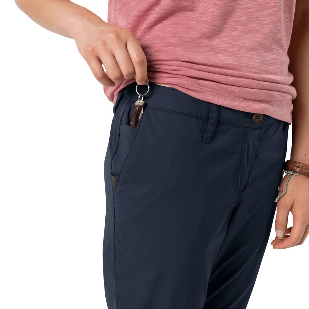 Pantalones Casuales Jack Wolfskin Desert Roll-up Mujer Azules | LZ2864951