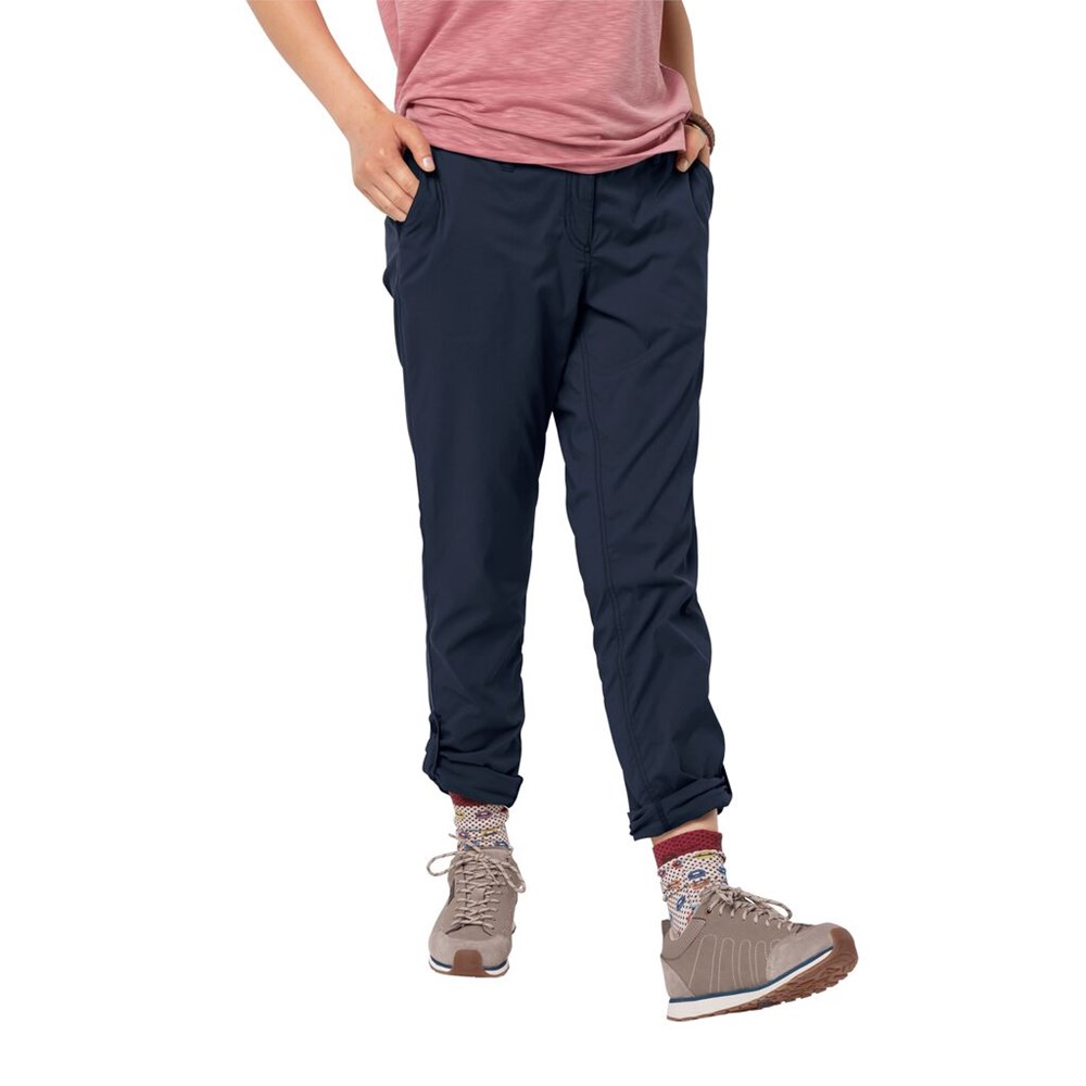 Pantalones Casuales Jack Wolfskin Desert Roll-up Mujer Azules | LZ2864951