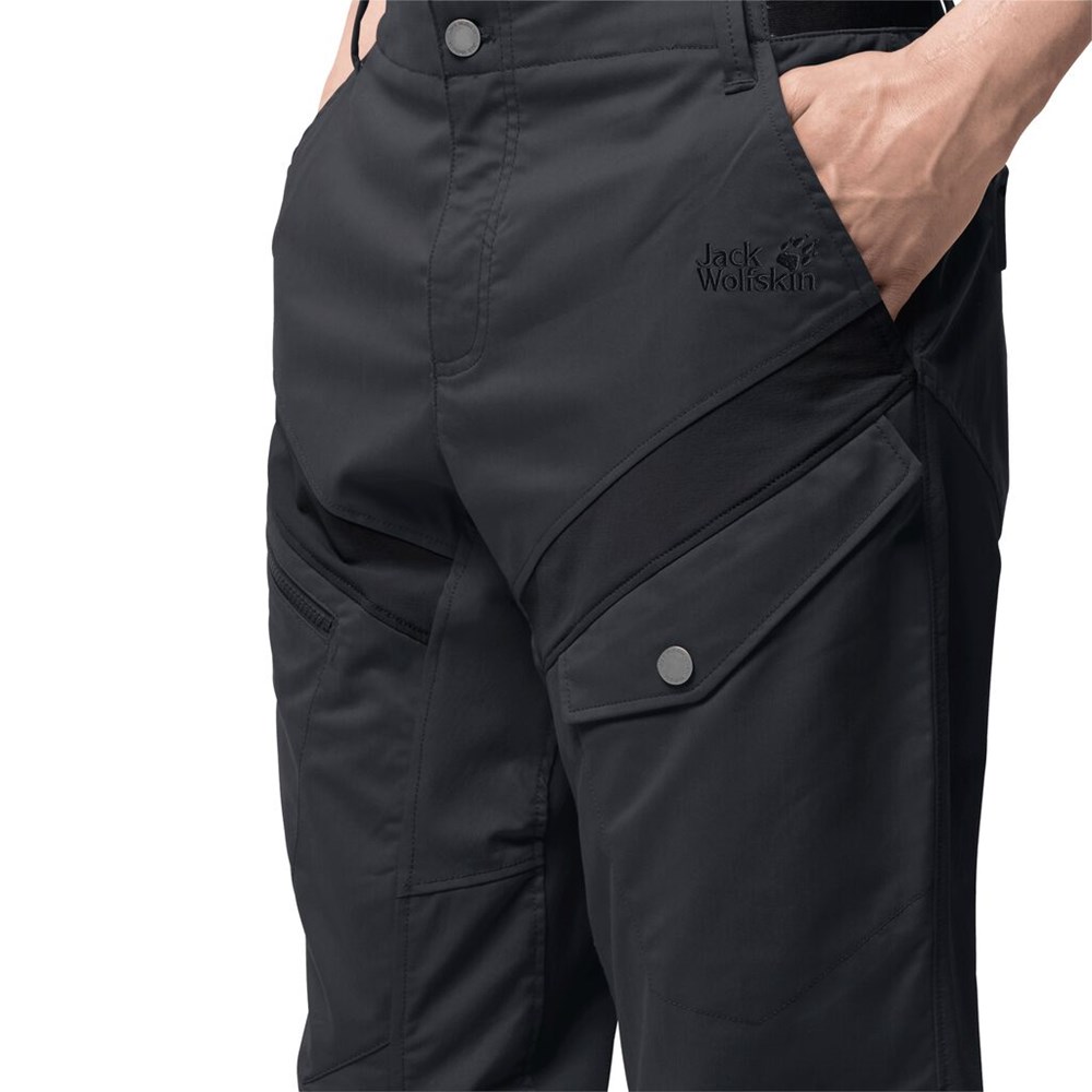 Pantalones Casuales Jack Wolfskin Dover Road Cargo Hombre Negros | GC1794826