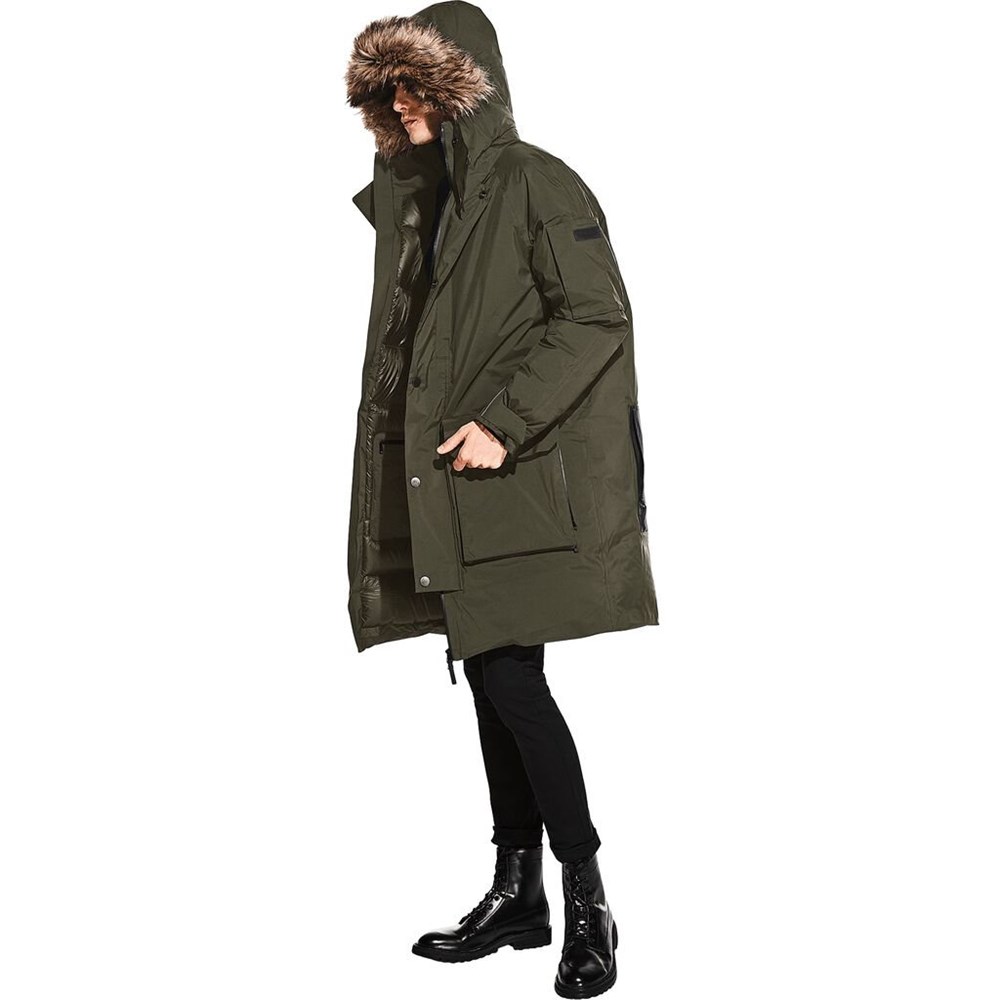 Parka hardshell Jack Wolfskin Osaka Hombre Verdes Verdes Oscuro | KC4023159