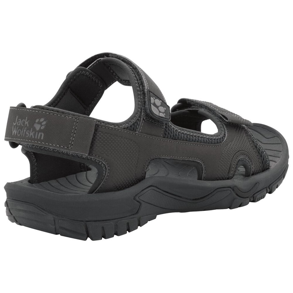 Sandalias Jack Wolfskin Lakewood Cruise Hombre Negros | RE0169542