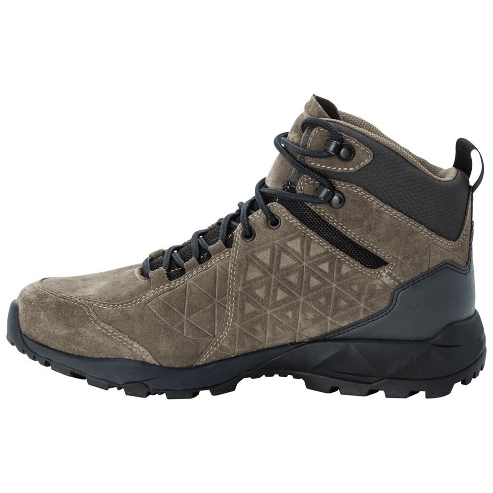 Tenis de Senderismo Jack Wolfskin Cascade Hike Lt Texapore Mid Hombre Khaki/Black | BK1036958