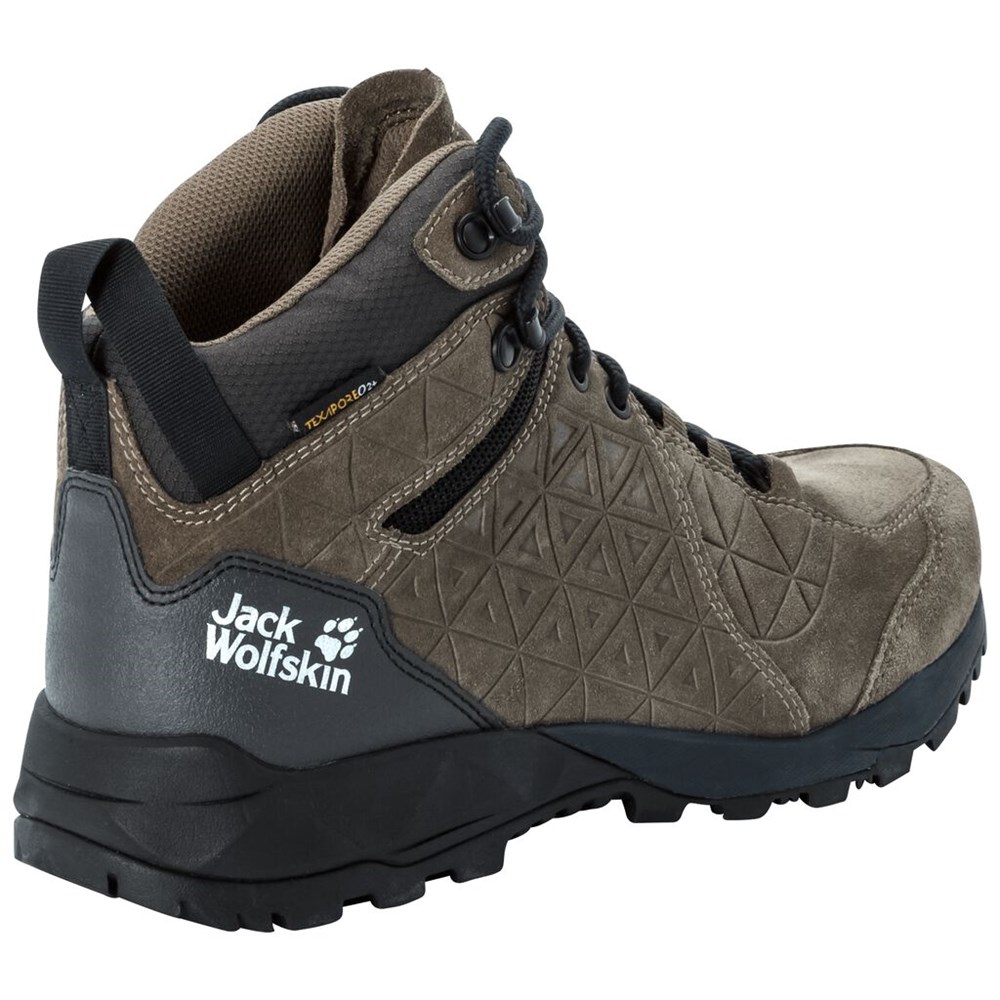 Tenis de Senderismo Jack Wolfskin Cascade Hike Lt Texapore Mid Hombre Khaki/Black | BK1036958