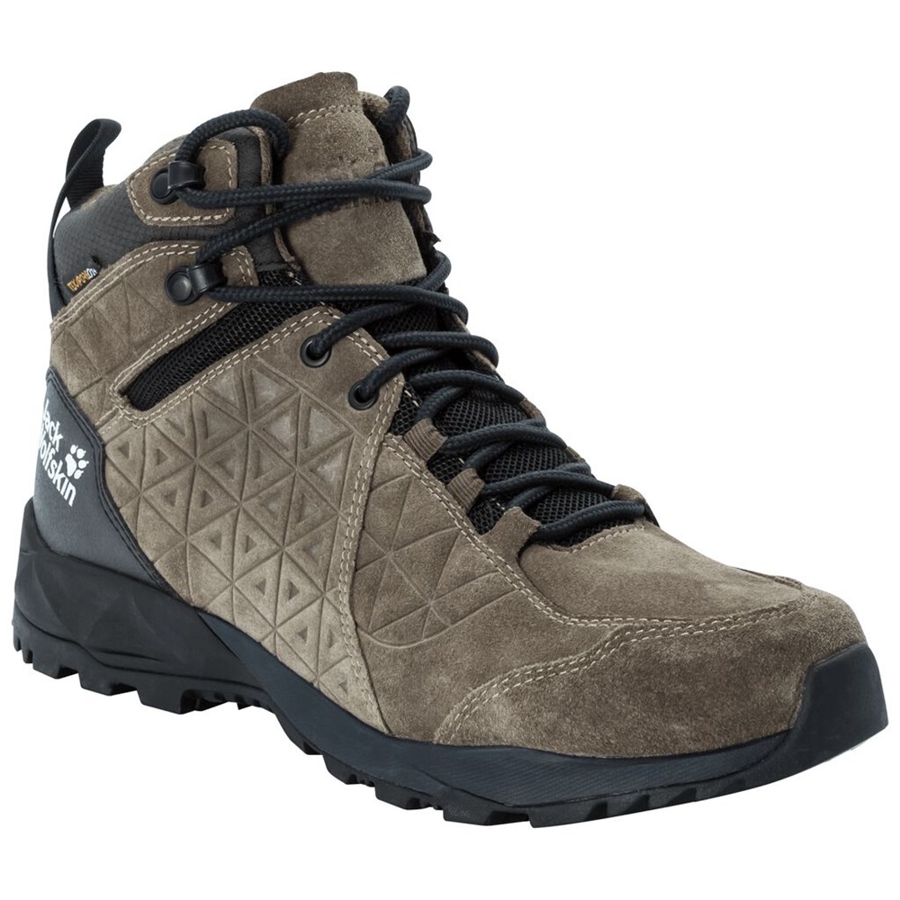 Tenis de Senderismo Jack Wolfskin Cascade Hike Lt Texapore Mid Hombre Khaki/Black | BK1036958