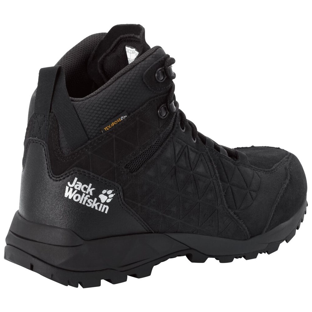 Tenis de Senderismo Jack Wolfskin Cascade Hike Lt Texapore Mid Hombre Negros | RJ8612590