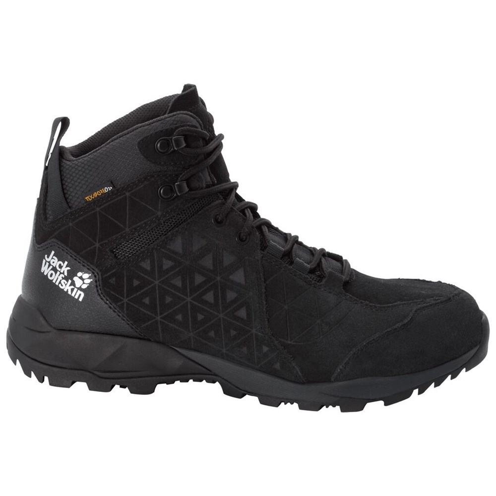 Tenis de Senderismo Jack Wolfskin Cascade Hike Lt Texapore Mid Hombre Negros | RJ8612590