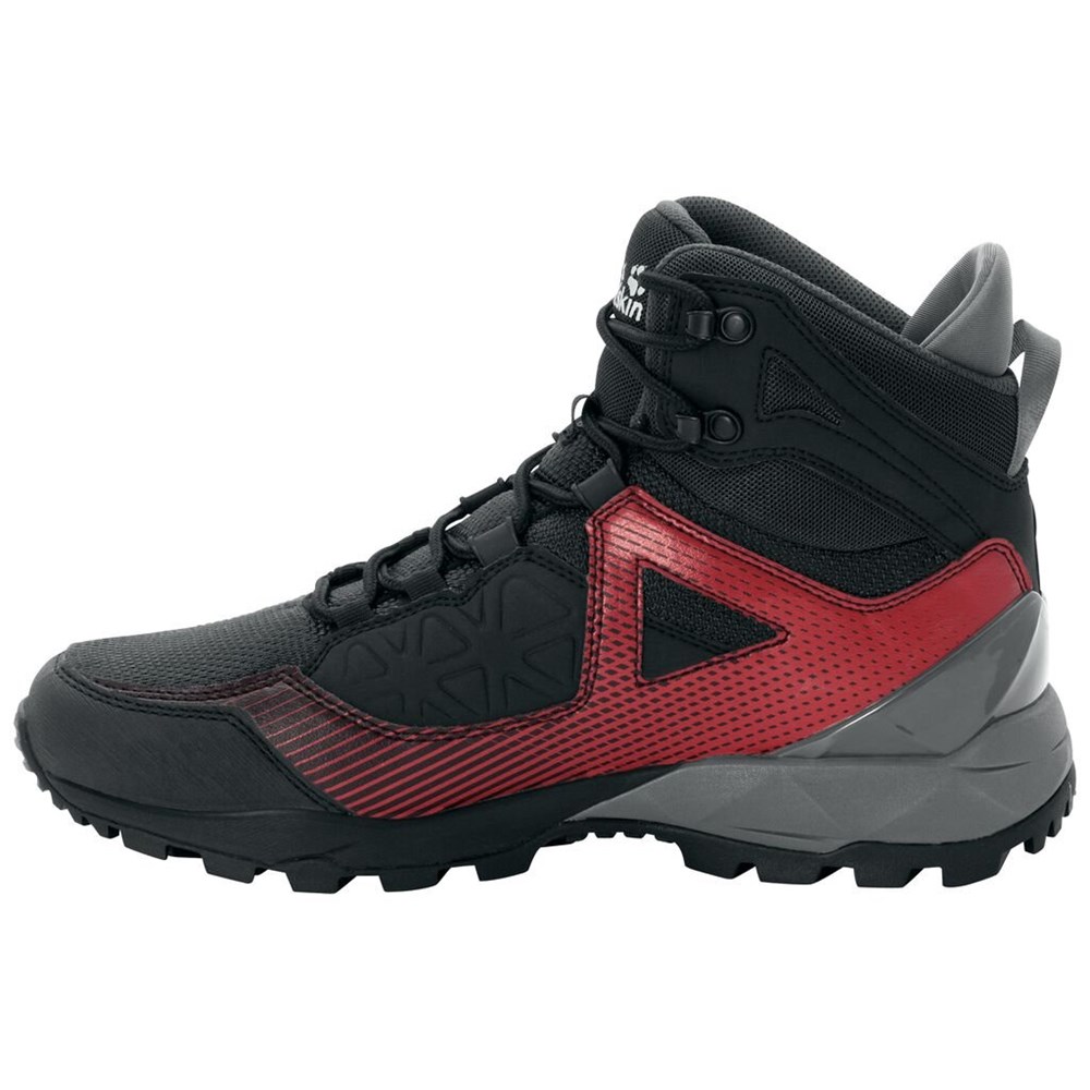 Tenis de Senderismo Jack Wolfskin Cascade Hike Xt Texapore Mid Hombre Black/Red | EL5602834