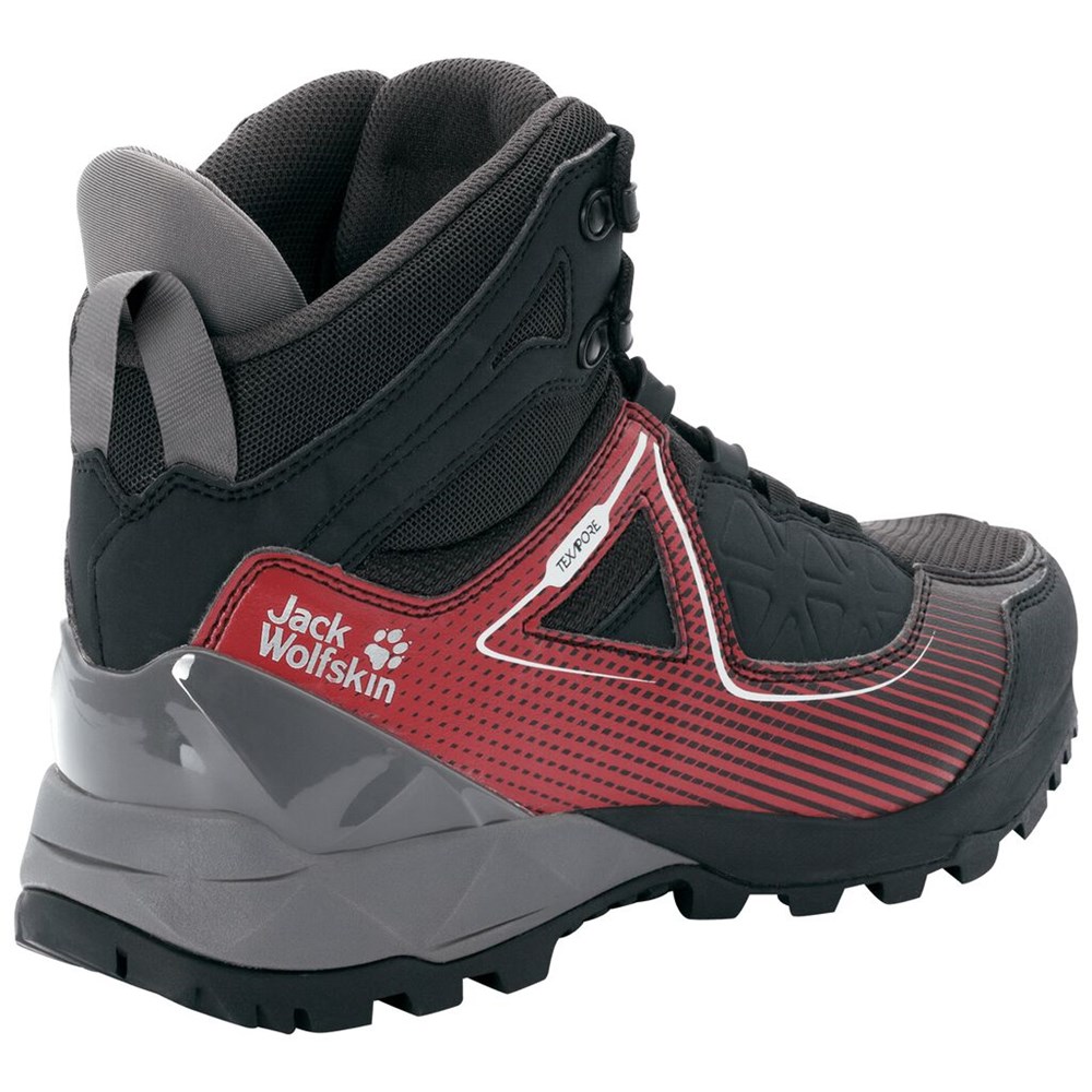 Tenis de Senderismo Jack Wolfskin Cascade Hike Xt Texapore Mid Hombre Black/Red | EL5602834