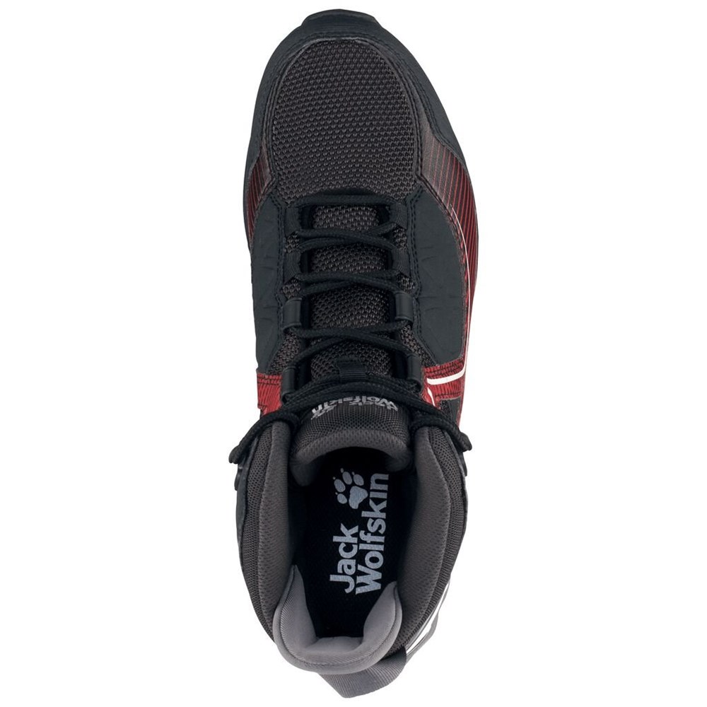 Tenis de Senderismo Jack Wolfskin Cascade Hike Xt Texapore Mid Hombre Black/Red | EL5602834