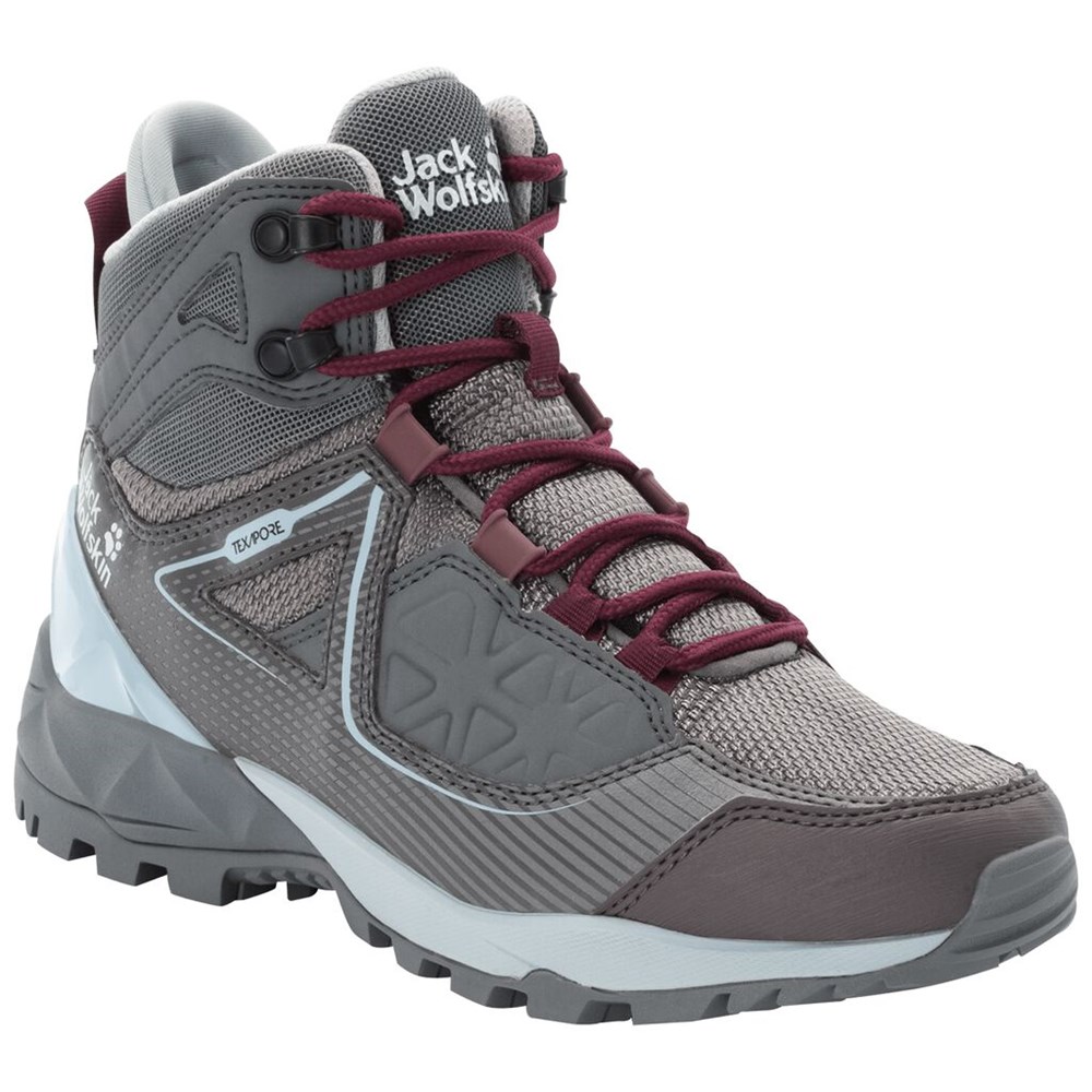 Tenis de Senderismo Jack Wolfskin Cascade Hike Xt Texapore Mid Mujer Grey/Pink | LQ0723894