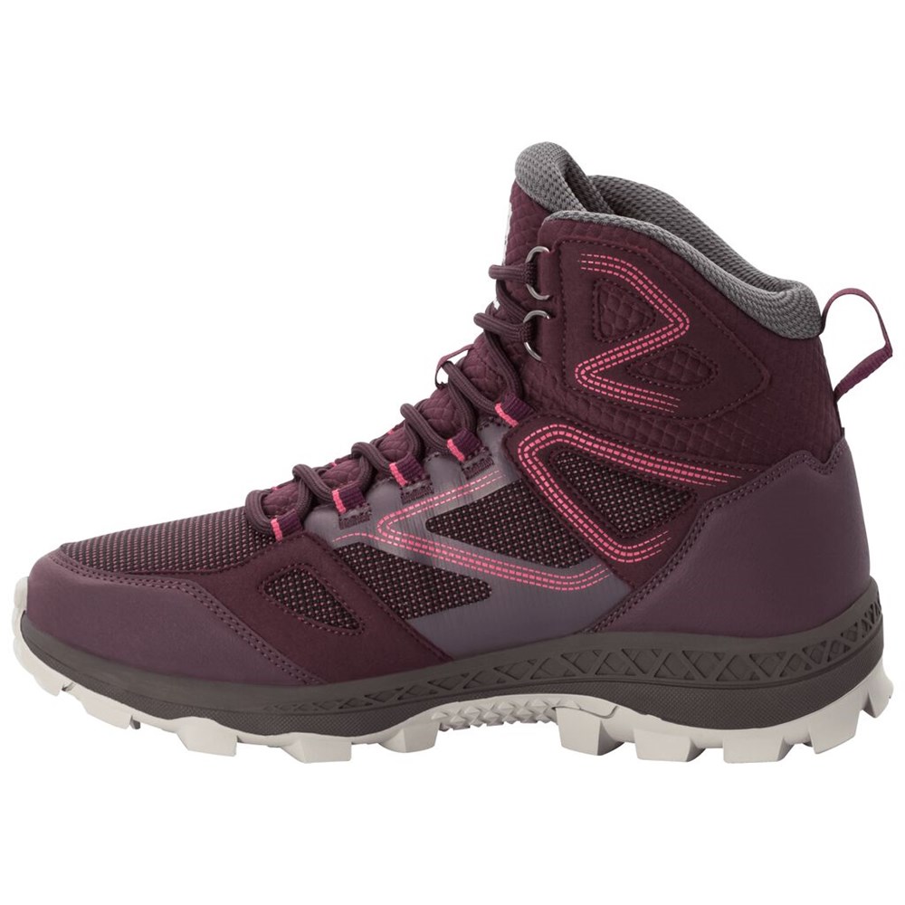 Tenis de Senderismo Jack Wolfskin Downhill Texapore Mid Mujer Burgundy/Pink | IY1065274