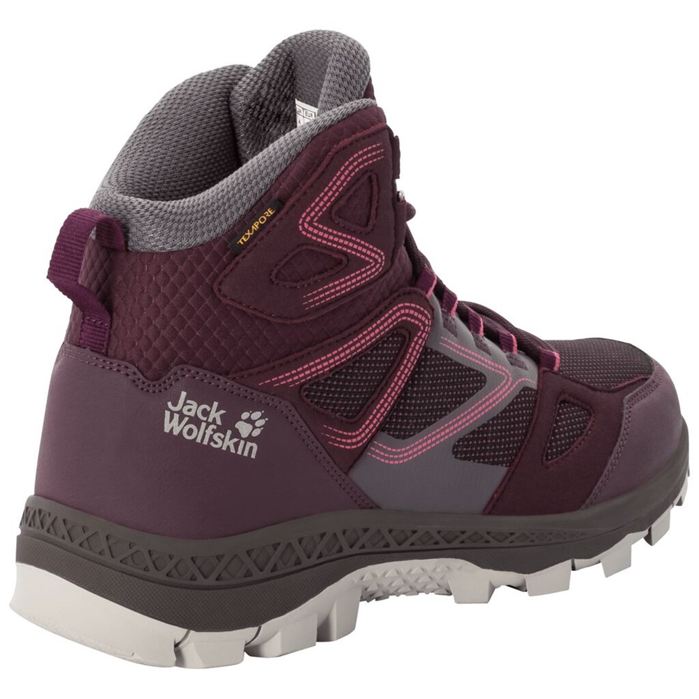 Tenis de Senderismo Jack Wolfskin Downhill Texapore Mid Mujer Burgundy/Pink | IY1065274