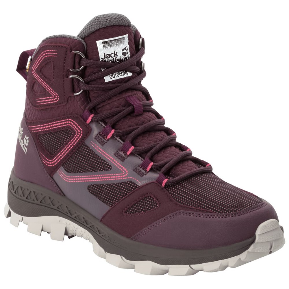 Tenis de Senderismo Jack Wolfskin Downhill Texapore Mid Mujer Burgundy/Pink | IY1065274