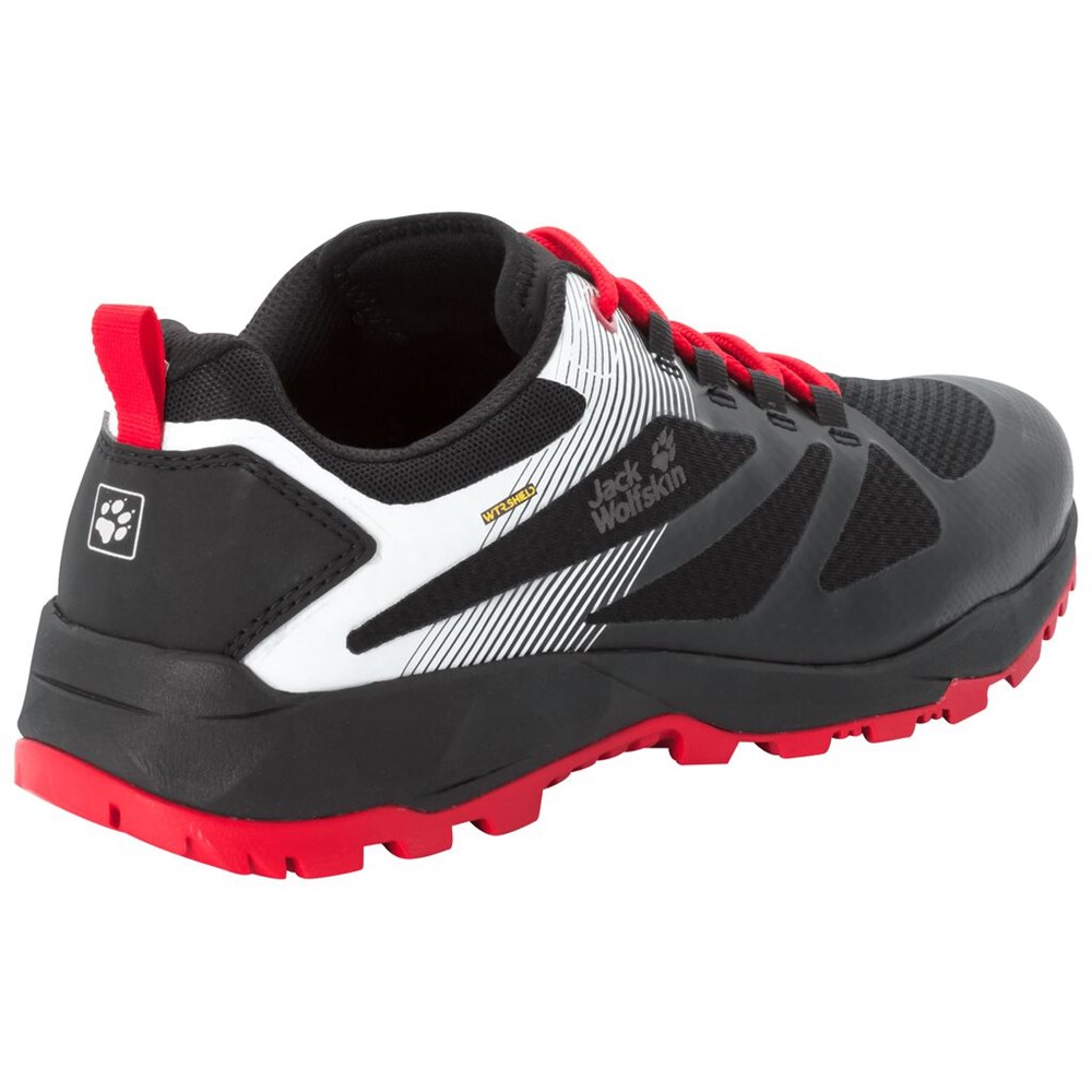 Tenis de Senderismo Jack Wolfskin Fast Striker Shield Low Hombre Black/Red | GQ9250346