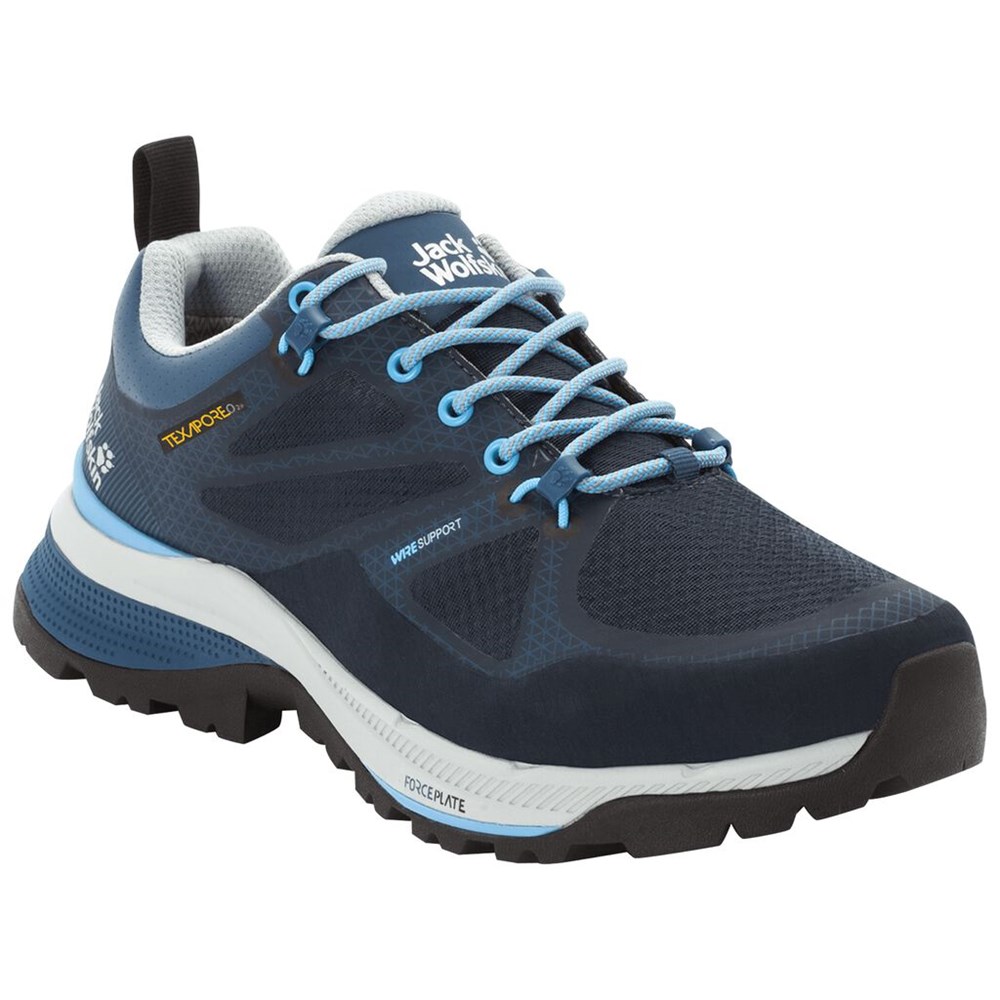 Tenis de Senderismo Jack Wolfskin Force Striker Texapore Low Mujer Azules Azules | HP4593208